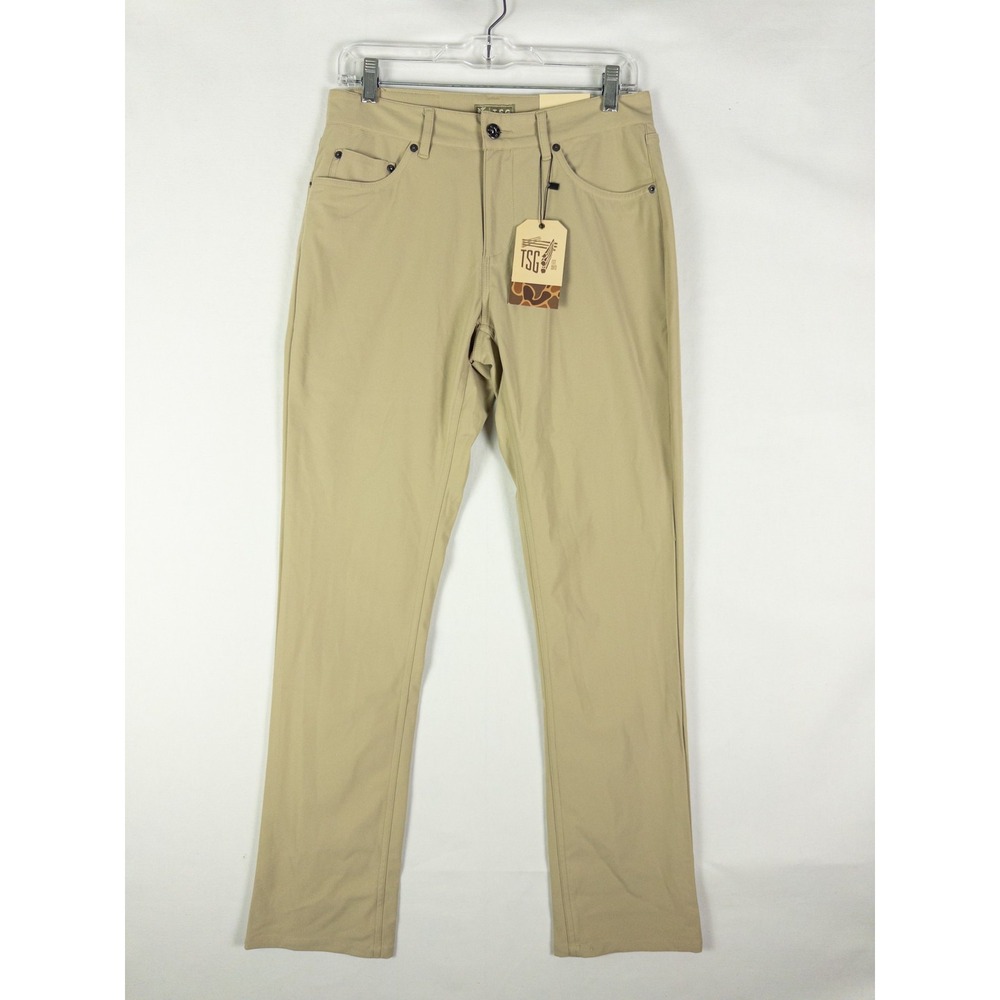 The Sporting Gent TSG Hatteras Performance Pant Mens 30x34 Khaki Stretch 5-Pocke